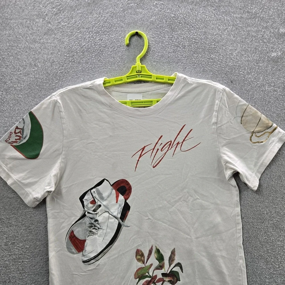 Jordan Men Shirt S‎ White Artist Series Jacob Rochester Air Flight World Tour